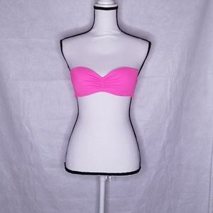 NWOT VS Pink Strapless Cinched Bikini Top 32C